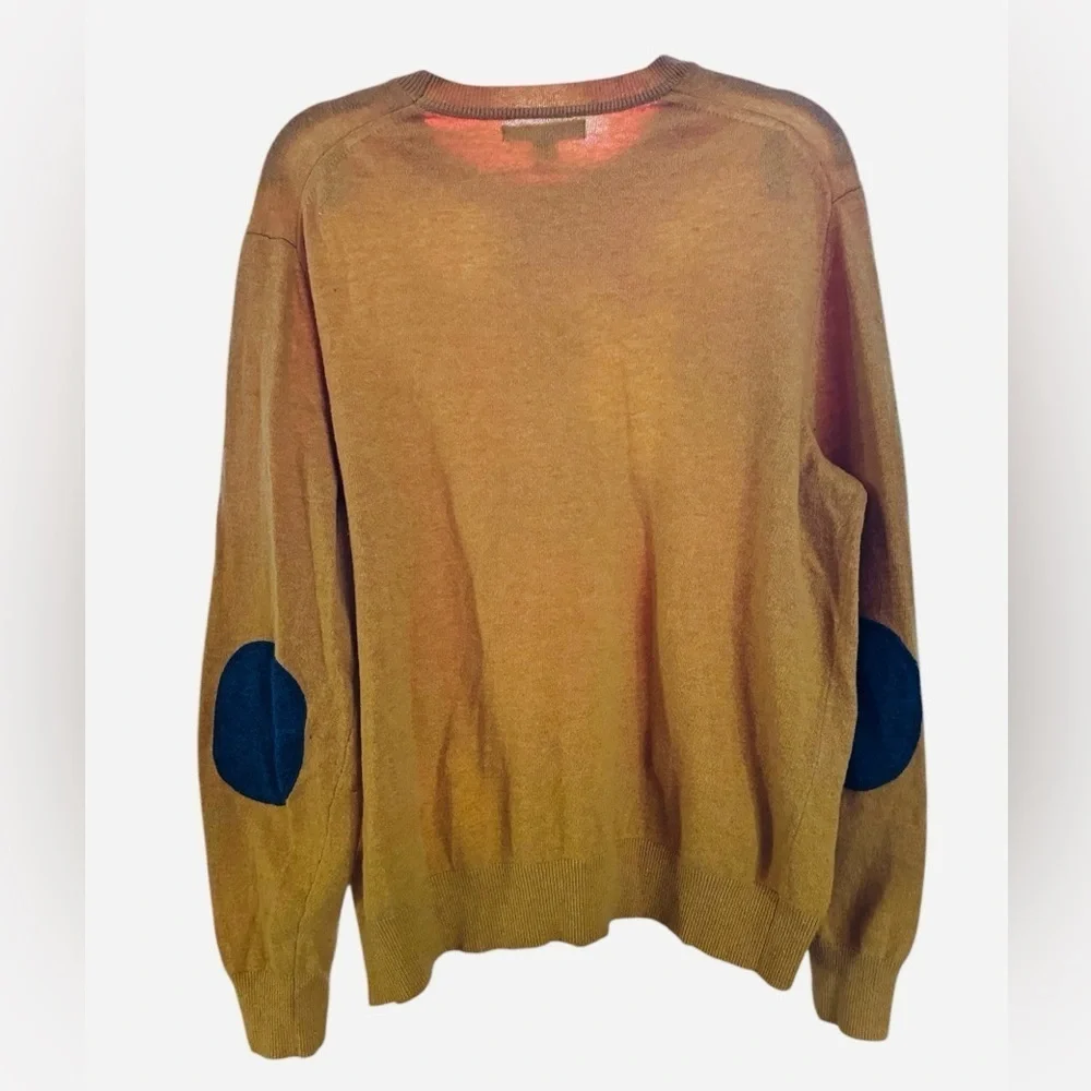 Banana Republic Italian Merino wool Blend Crewneck Sweater w/ elbow patches Sz L